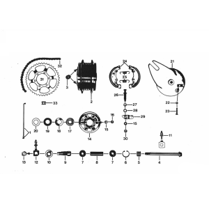 Piasta tylna 2 Zundapp C50 Sport 529-010