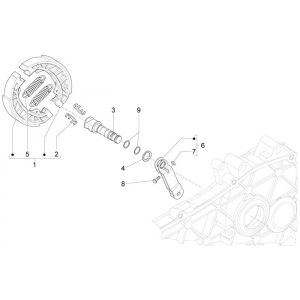 Hamulec tylny Vespa Primavera 4-suwowy 3-zaworowy (euro4 wtrysku iget)