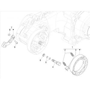 Hamulec tylny Vespa Primavera 4-suwowy 3V (euro5 wtrysku IGET) 