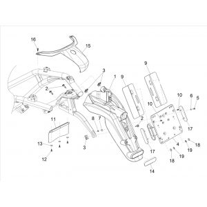 Piaggio Beverly 300 IE ABS E4 2016 - 2020 błotnik tylny (EMEA)