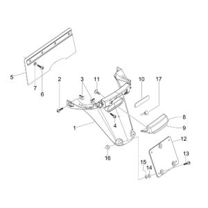 Błotnik tylny Vespa S 45km 4-suwowy 4-zawór biały monte 544
