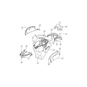 Okapy tylne Kymco New Sento 4-suwowe 50i czarne