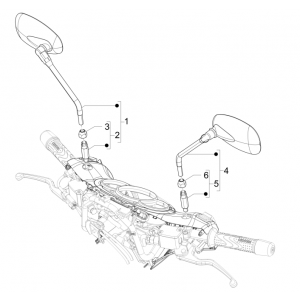 Lusterko wsteczne/S Piaggio Beverly 125 RST 4T 4V IE E3 2010-2015 (EMEA)