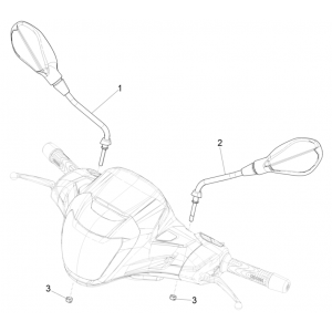 Lusterko wsteczne/s Piaggio Beverly 300 4T 4V HPE ABS E5 2021-2022 (EMEA)