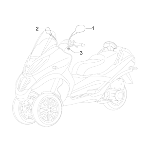 Lusterka wsteczne Piaggio MP3 300LT Sport 2009-2014 szary orion 713/B