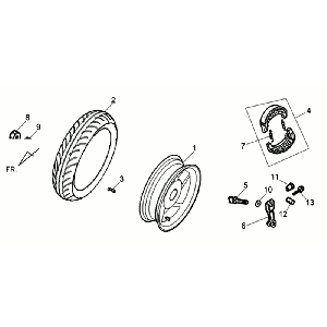 Sym Allo GT (WH006 S882U) srebrna felga aluminiowa