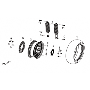 Teleskop tylny/tylny Sym Joymax 300I ABS E3 2014-2016