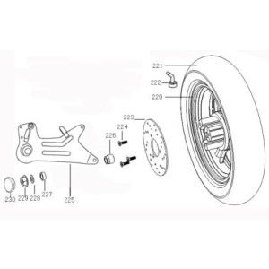 Koło tylne Benzhou ZN50QT-36 szampan