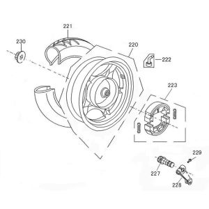 Koło tylne China R8 płaskie matowe antracyt