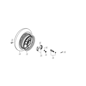 Koło tylne Kymco Agility Delivery 4-suwowy euro4 czarny