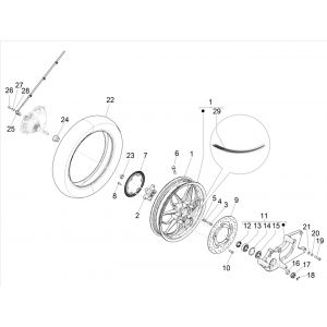Piaggio Medley 125 4T IE ABS E4 2016-2019 tylne koło (EMEA)