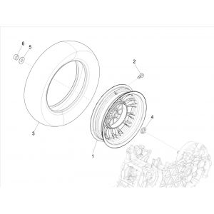 Vespa Sprint 125 4T 3V IE ABS E5 2021 Tylne koło (EMEA)