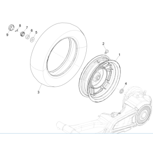 Vespa Electrica 45 km/h Koło Tylne E5 2021 (EMEA)