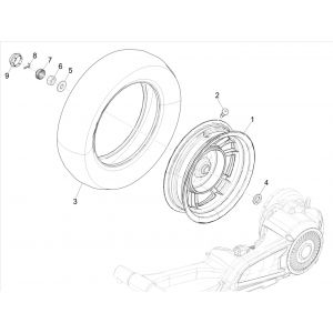 Tylne koło Vespa Elettrica 25/KMH SCH E5 2021 (EMEA) 