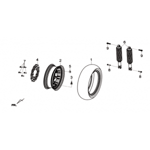 Teleskop tylny/tylny Sym Joymax 125I ABS