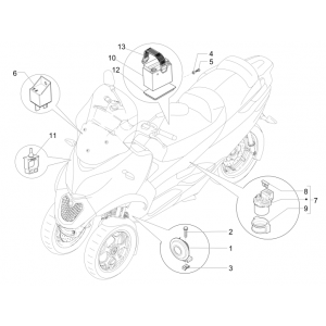 Wyłączniki zdalne - Bateria - Klakson Piaggio MP3 500 LT Business 2014-2016