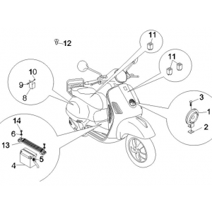 Przełączniki zdalne - Bateria - Klakson Vespa GTS 250 ie 2005-2009 (z ABS)