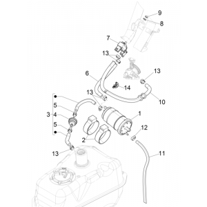 Piaggio Beverly 300 4T 4V HPE ABS E5 Instalacja zapobiegająca parowaniu 2021-2022 (EMEA)