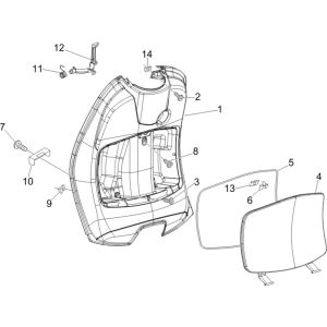 Legshield Vespa Lx 25km 4-suwowy 2-zawór biały monte 544