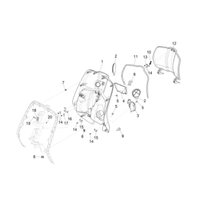 Osłona nóg Vespa Primavera 4-suwowy 3-zaworowy (euro4 wtrysku iget) Brązowy 129/A