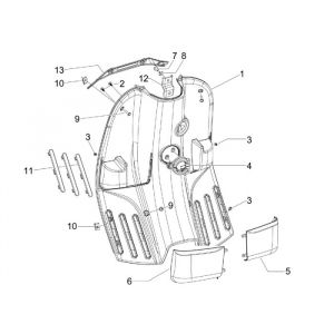 Legshield Vespa S 2-suwowy czarny matowy 85/B
