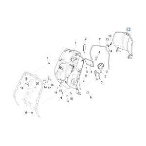 Osłona nóg Vespa Sprint 4-suwowa 3V (wtrysk euro4 IGET) Biała fusion 544