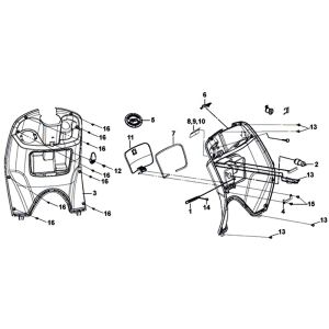 Sym Mio 50i Biała Pomarańczowa tapicerka wewnętrzna (WH-8018P OR-1495P)