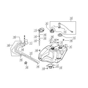 Zbiornik paliwa Kymco Super9 2t lc o.m matowy czarno-czerwony