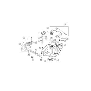 Zbiornik benzyny Kymco Super9 2-suwowy mm srebrny