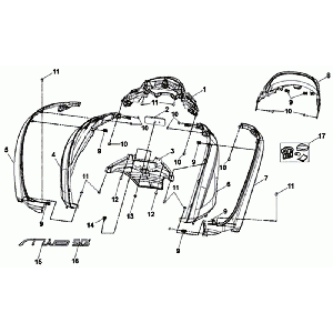 Poszycie Sym Mio 50I (WH-8018P OR-1495P) Biały Pomarańczowy