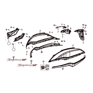 Sym Symphony ST 200I czarno-srebrne poszycie (BK-001C/S-882S)