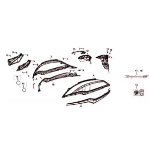 Poszycie Sym Symphony ST Euro4 (BK-001C/R-010CA) czarny czerwony