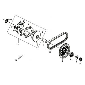 String kołnierzowy ruchomy V Sym Tonik (WH8018P) bialy
