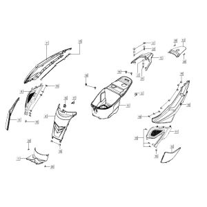 Body cover luggage box Kymco Super8 R E5 ROOD