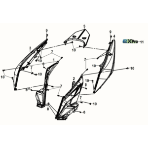 Osłona nadwozia Sym E-XPRO 45KM/H 2020-2021 Czerwona (R-010CA)