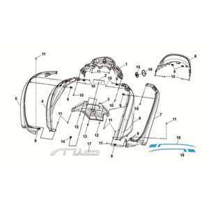 Osłona nadwozia Sym E-MIO Nardo Szara (GY-430C/BK-001C)