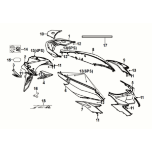 Body cover Sym Jet 14 125I AC E5 2021-2024 DUTCH WHITE (WH-006)