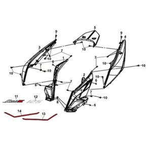 Body Cover Sym Orbit III 125i E5 Black/Black (BK-5560S/BK-007)