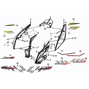 Osłona nadwozia Sym Orbit III 50 E5 Biały/Szary (WH-006/GY-419S)