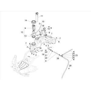 Vespa GTS 300 HPE 4T 4V IE ABS E4 2019 (EMEA) zbiornik paliwa
