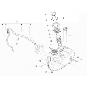 Zbiornik paliwa Piaggio Beverly 350 E3 Sport Touring 2013-2014