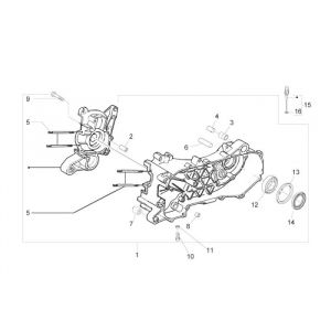 Skrzynia korbowa Piaggio Zip 2000 2-suwowy AC