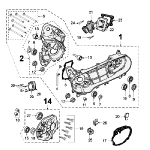 Skrzynia korbowa Peugeot Jet Force LC biała