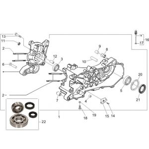 Skrzynia korbowa Piaggio Zip 2000 4-suwowy AC