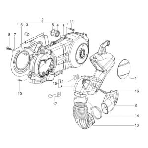 Osłona skrzyni korbowej - Chłodzenie skrzyni korbowej Gilera Runner 200cc VXR 4-suwowy 2006