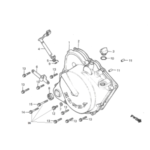 Osłona skrzyni korbowej prawa Honda MT50
