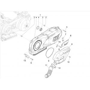 Vespa GTS 125 4-suwowy IE ABS Euro4 pokrywa skrzyni korbowej 2016-2018