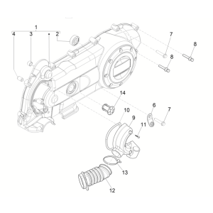 Vespa Sprint 4-suwowa 3-zaworowa pokrywa skrzyni korbowej (wtrysk euro5 IGET)