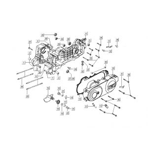 skrzynia korbowa kick Kymco Sento 4-suwowy Czerwony