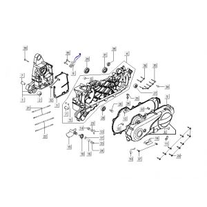 Połówki skrzyni korbowej Kymco New Dink 4-suwowy czarny metaliczny